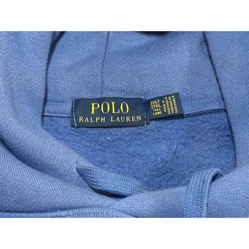 Men's Polo Ralph Lauren Hoodie Surf Bear Blue Pullover Sz 2XLT